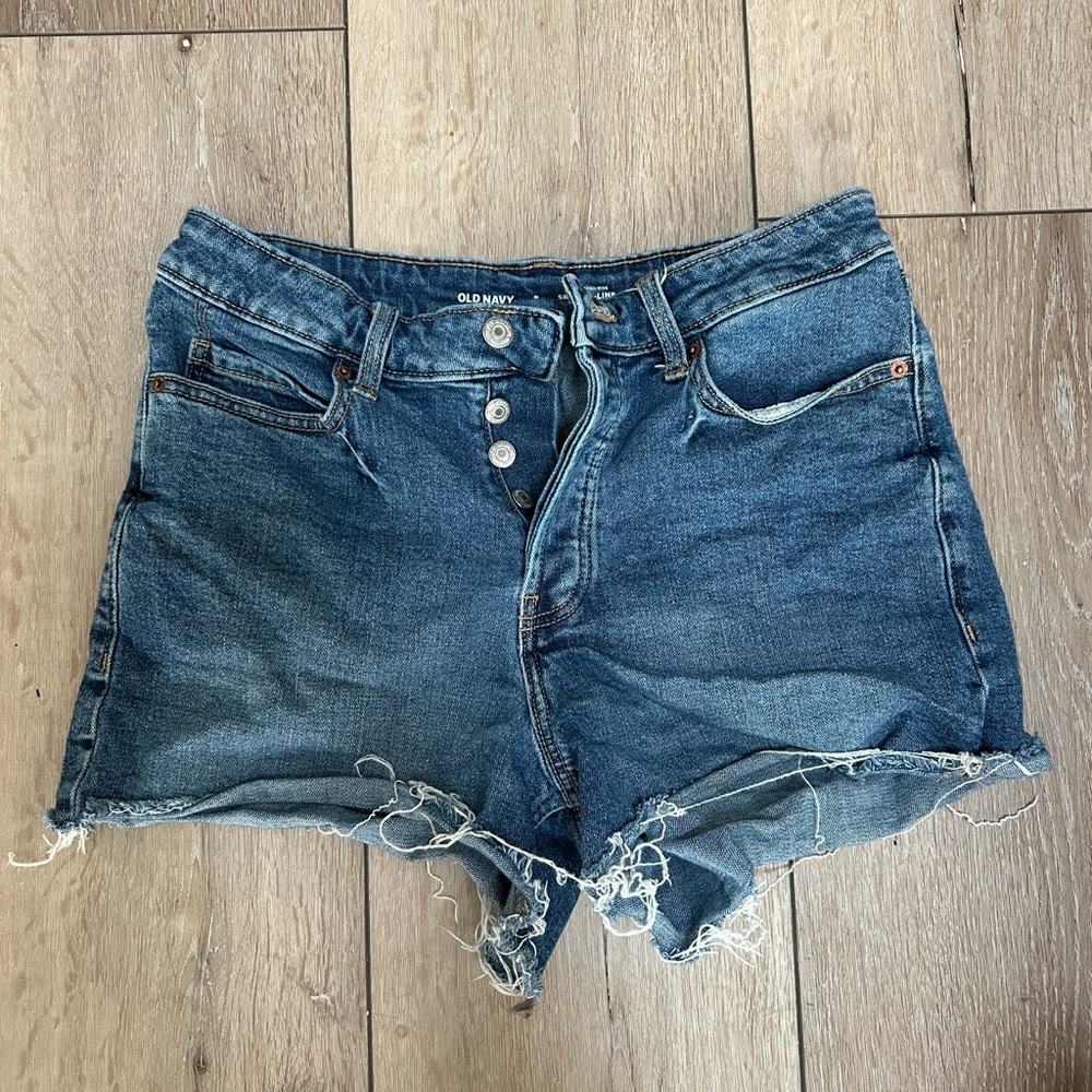 Old Navy Blue Jean Shorts High-Waisted Distressed